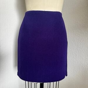 Elie Tahari | Purple Wool Hi-Lo Mini Skirt Size 6